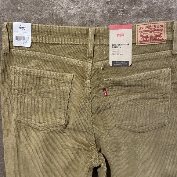 NWT $70 Levi's 721 High Rise Skinny Corduroy Tan Brown Pants Womens Sz 32x30 - Picture 7 of 10